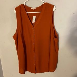 Maurice's Burnt Orange Gauze Blouse
